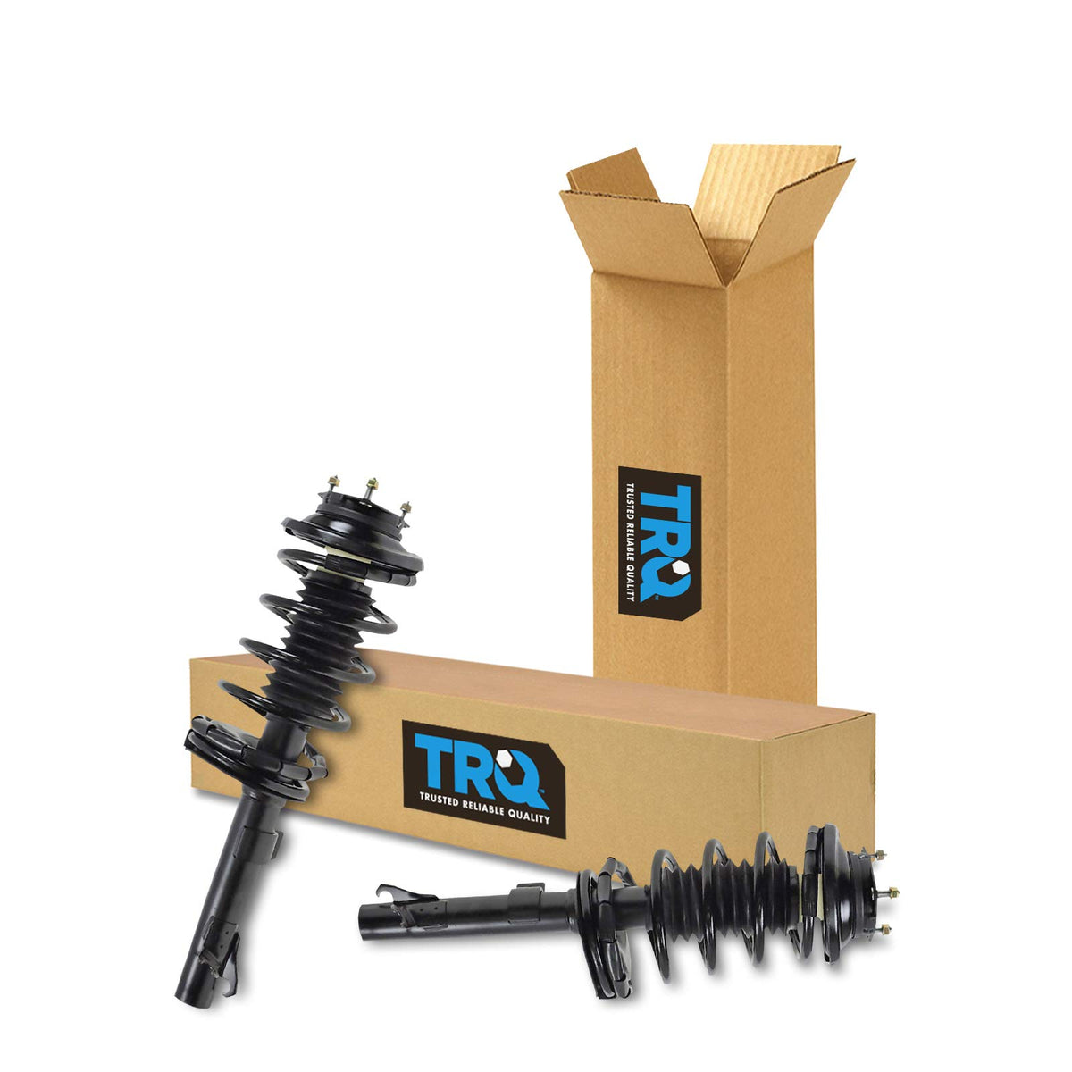 Trq Front Strut & Coil Spring Assembly Set Driver & Passenger Sides Compatible With 00-05 Ford Focus
