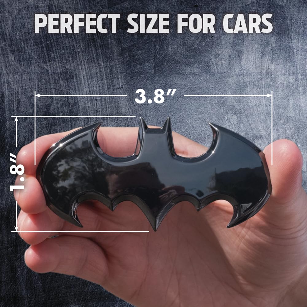 Fan Emblems Batman 3D Car Badge - 1989 Batwing Logo (Black Chrome: 3.8 X 1.8 X 0.2 Inches)