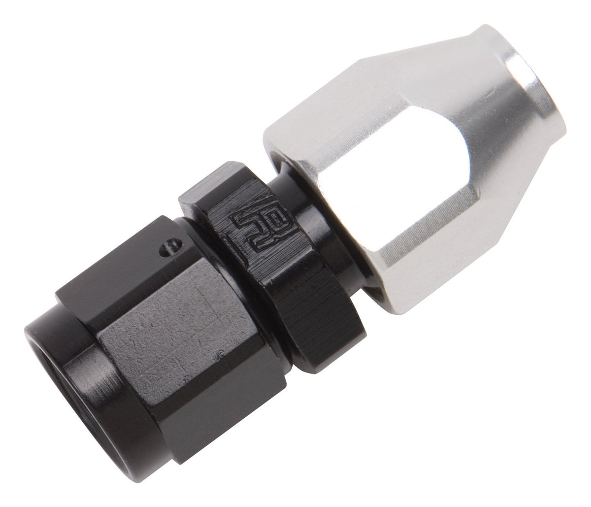 Russell 639203 Black/Silver -6 AN Female Swivel to 3/8'' Aluminum Tube Fuel Line Adapter
