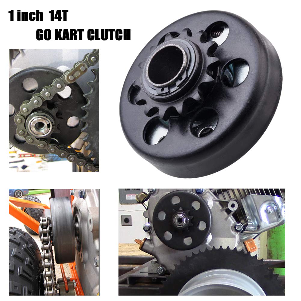 Centrifugal Clutch Assembly 1'' Bore and 14 Tooth with 40/41/420 Chain Sprocket for Go-Karts Mini Bike Lawnmower Engine