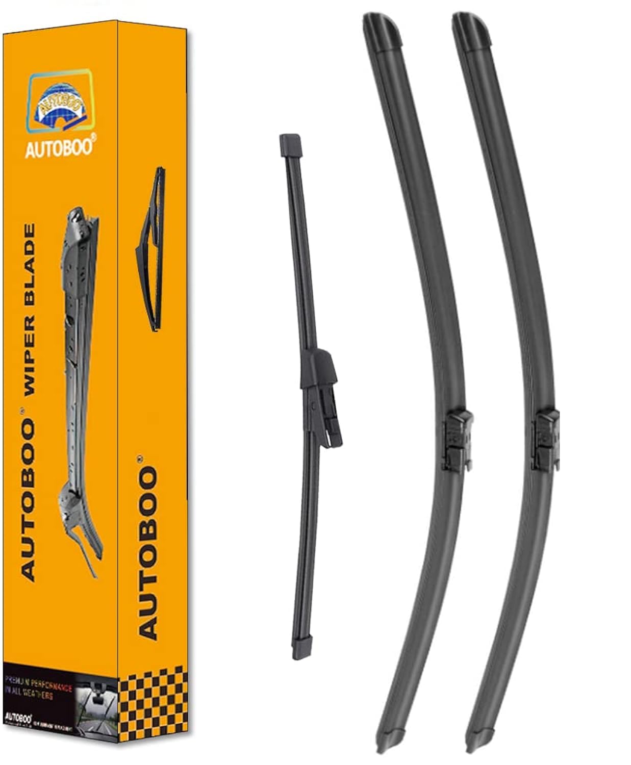 Autoboo 25''+22'' Windshield Wipers With 15'' Rear Wiper Blade Replacement For Volkswagen Vw Tiguan 2018 2019 2020 2021 2022 -Or