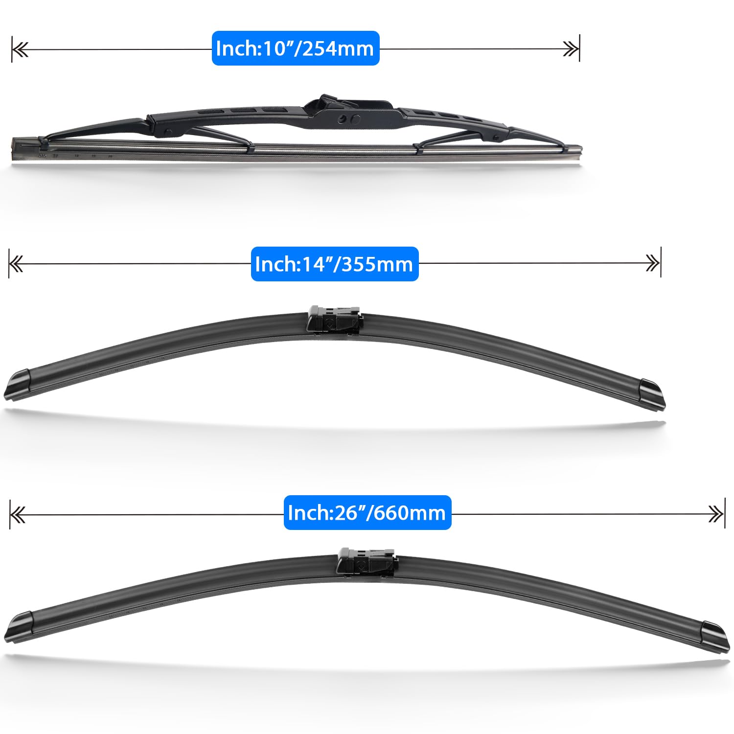 Raintok Windshield Wiper Blade Set Replacement For 2015-2021 Chevy Chevrolet Trax Original Equipment Replacement Front Rear Wipe