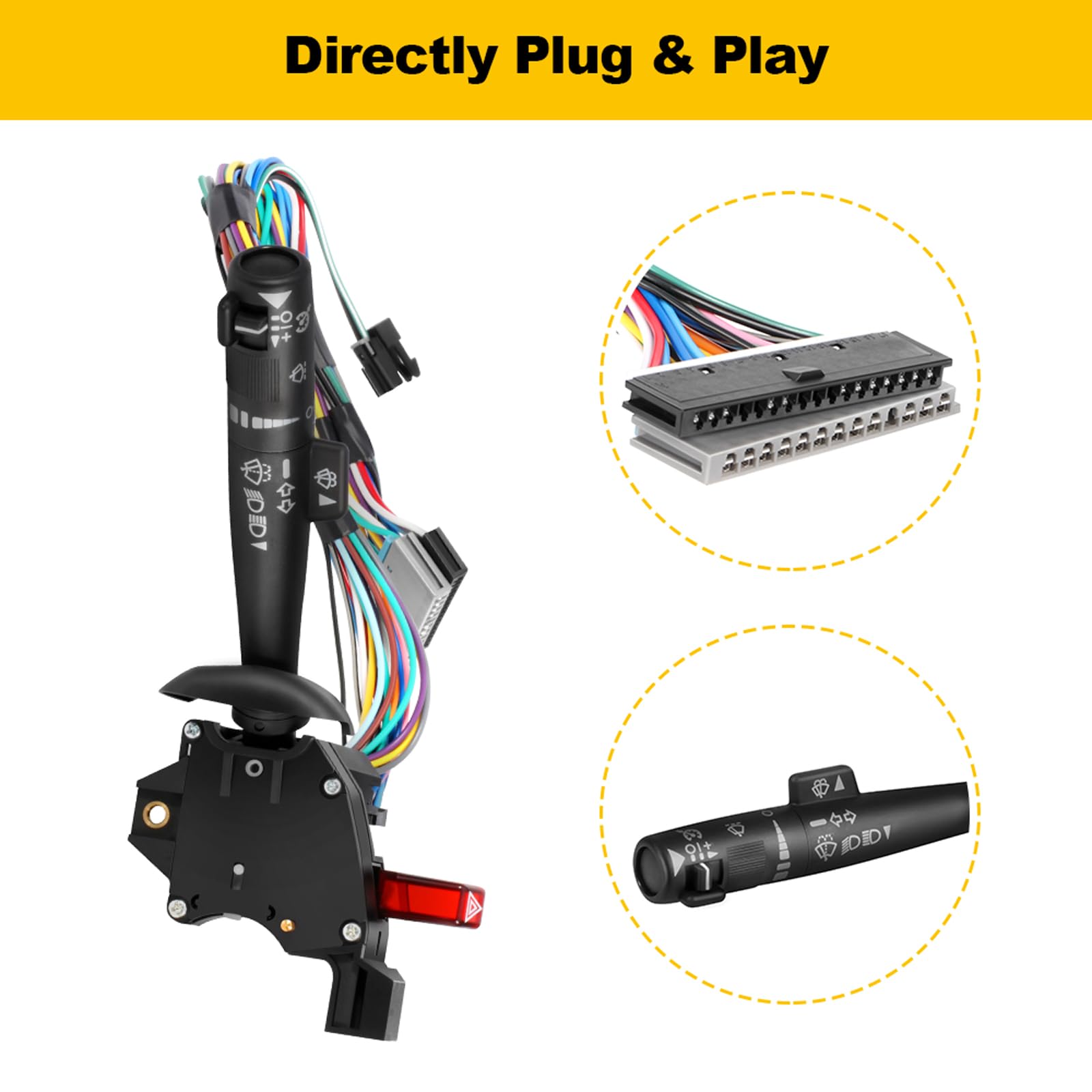OCPTY Turn Signal Switch fits for Chevrolet 2003-2009 C6500 C7500 Kodiak Express 2001-20021500 2500 3500 2003-2009 for GMC C4500 C5500 C6500 C7500 TOPKICK for GMC 2001-2002 Savana 1500 2500 350