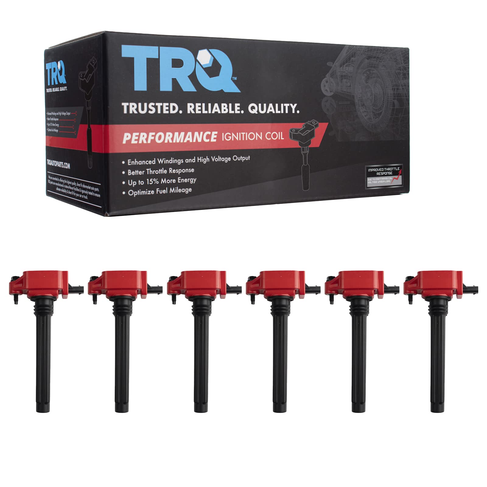 TRQ Ignition Coil Set Compatible with 11-21 Chrysler Dodge 11-20 Jeep 12-20 Ram 11-14 Volkswagen