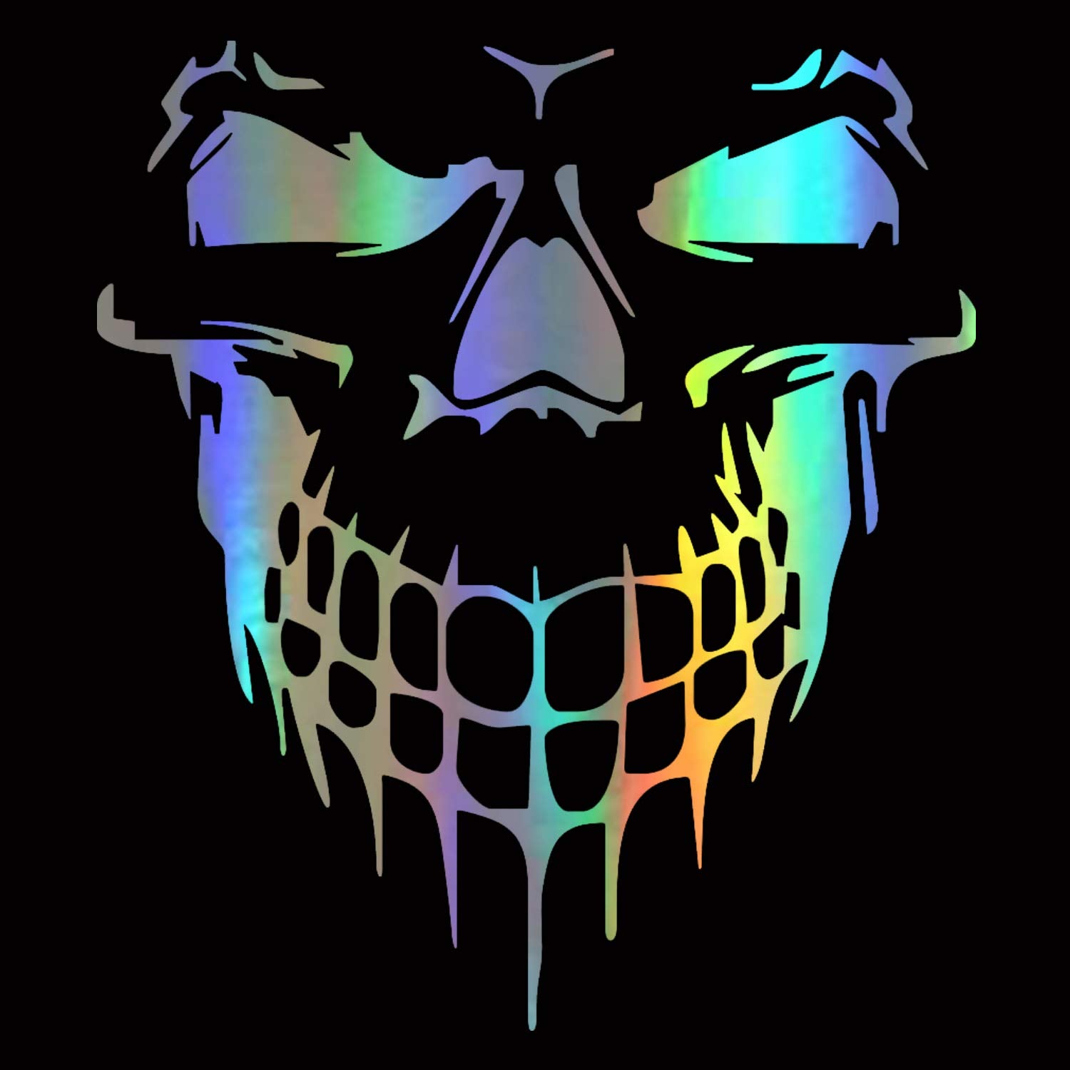 Hungmieh Skull Stickers And Decals For Car Windows, Doors, And Trucks - 3D Skull Decals And Signs For Car Styling - Laser Hologr