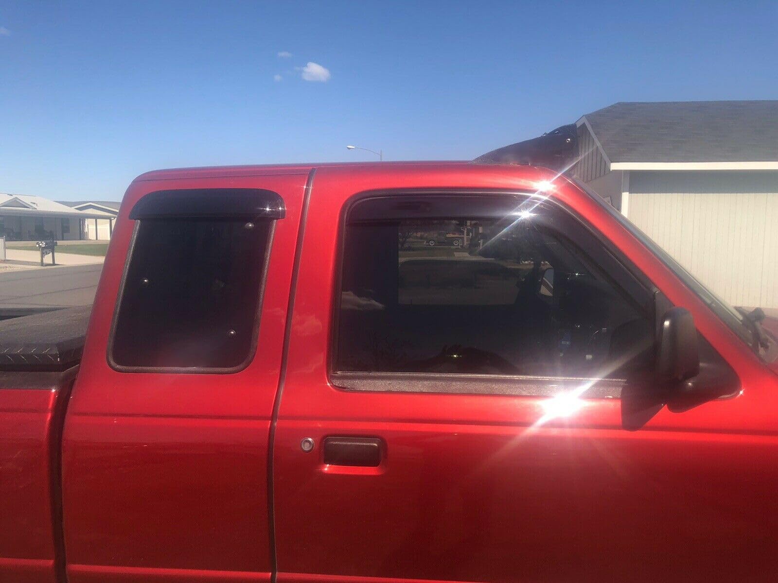 IKON MOTORSPORTS in-Channel Window Visor Compatible with 1999-2011 Ford Ranger, 1999-2000 B2500, 1999-2007 B3000, 1999-2009 B400