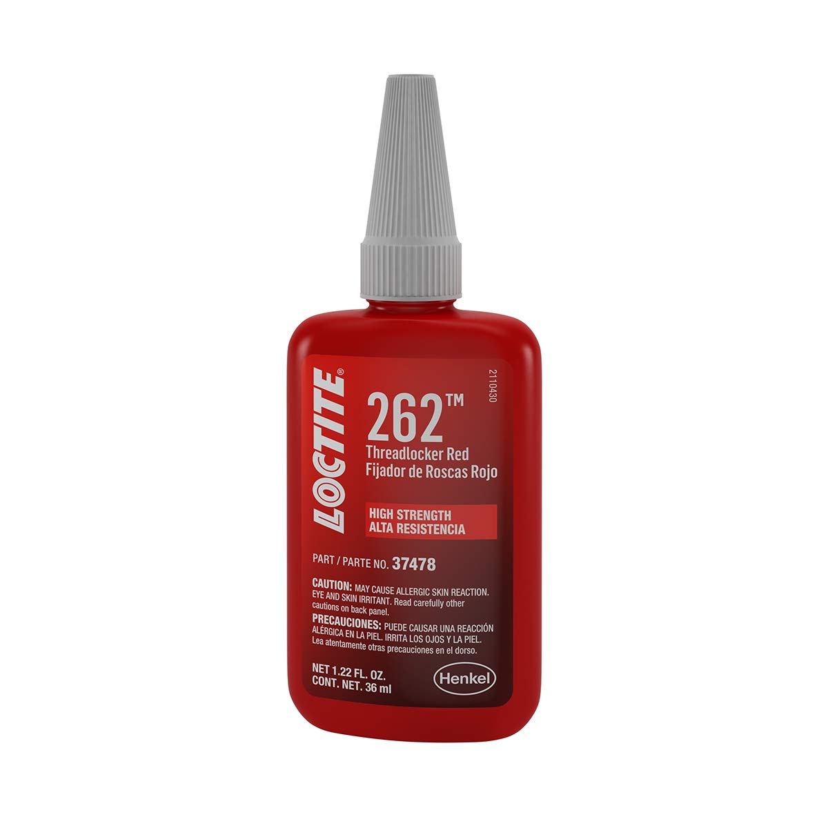 Loctite 262 Automotive Threadlocker Red - High Strength Thread Lock, High-Temp, Permanent, Oil Tolerant, General Purpose - 36 ml