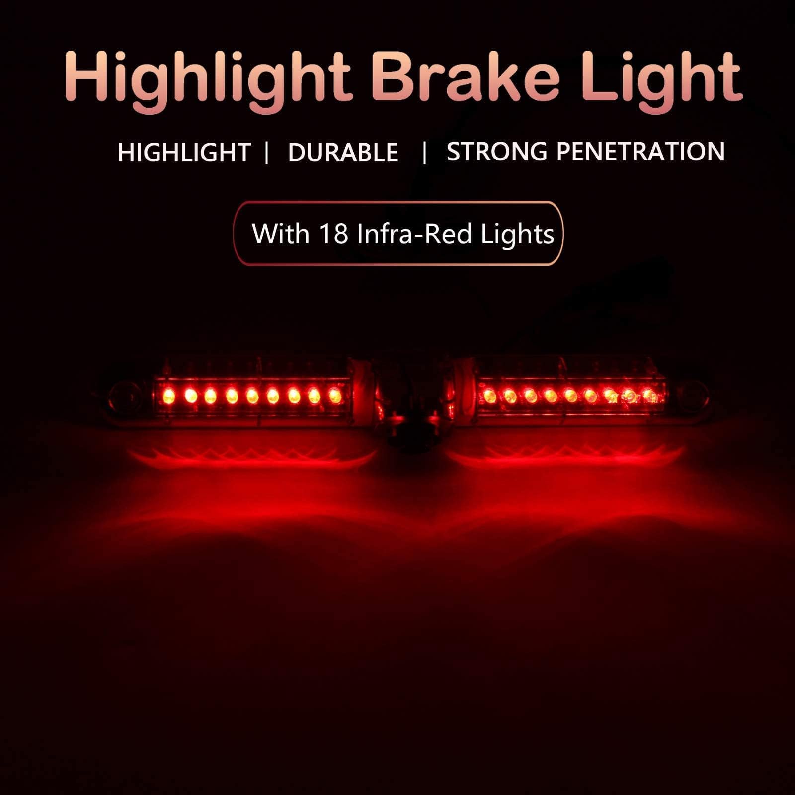 Anina 3rd Brake Light Backup Camera - Universal LED Reverse Parking Camera for RVs, Trailers, Vans - Red with RCA Connector