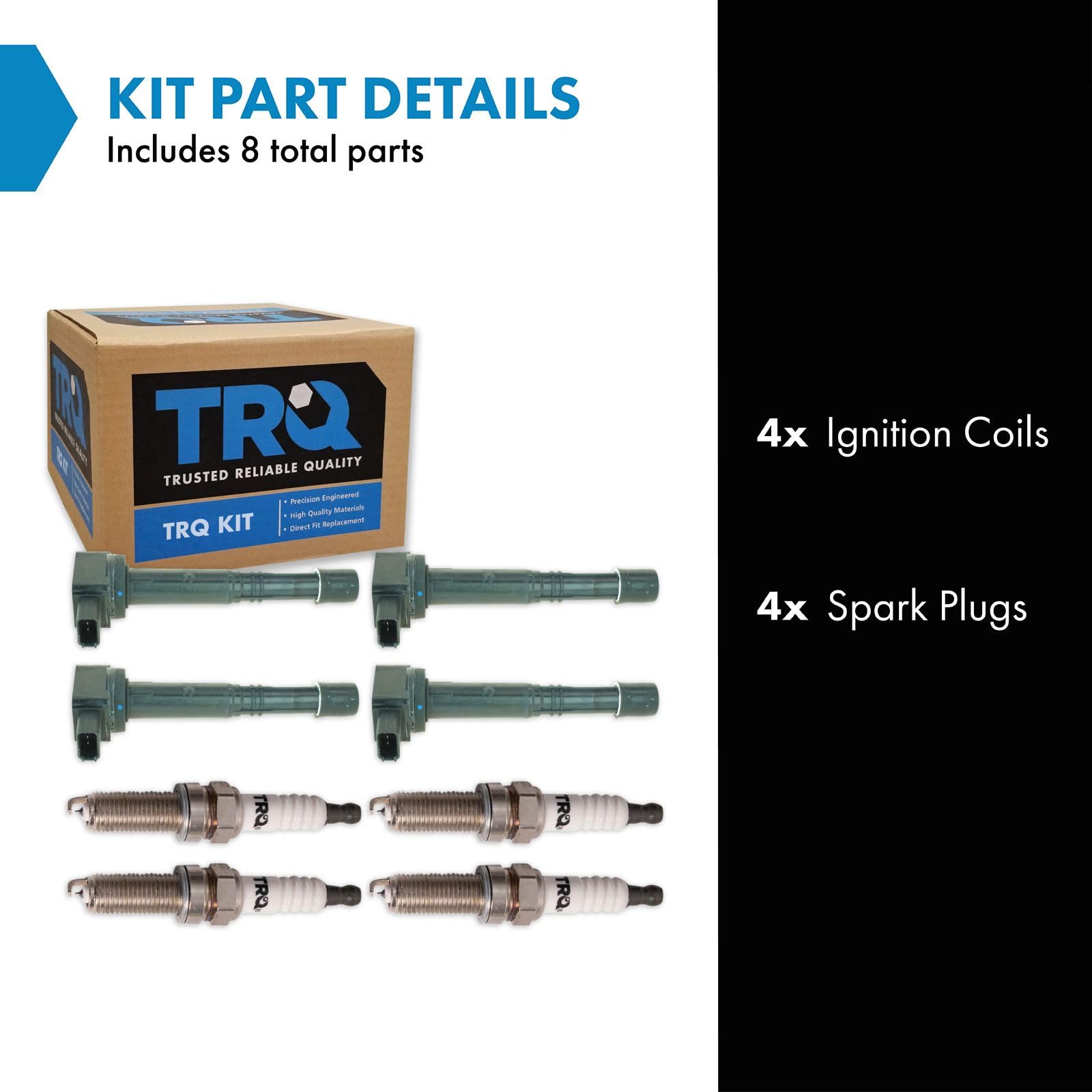 Trq Ignition Kit Ignition Coil Spark Plugs Compatible With 2007-2012 Acura Rdx