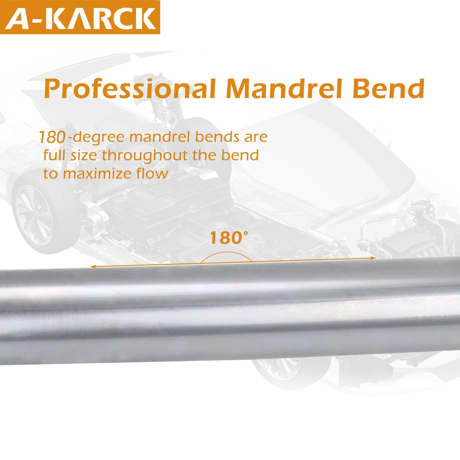 A-Karck Straight Exhaust Pipe 3'' Od, Mild Steel 30'' Long Mandrel Exhaust Tube, Custom Your Own Exhaust System