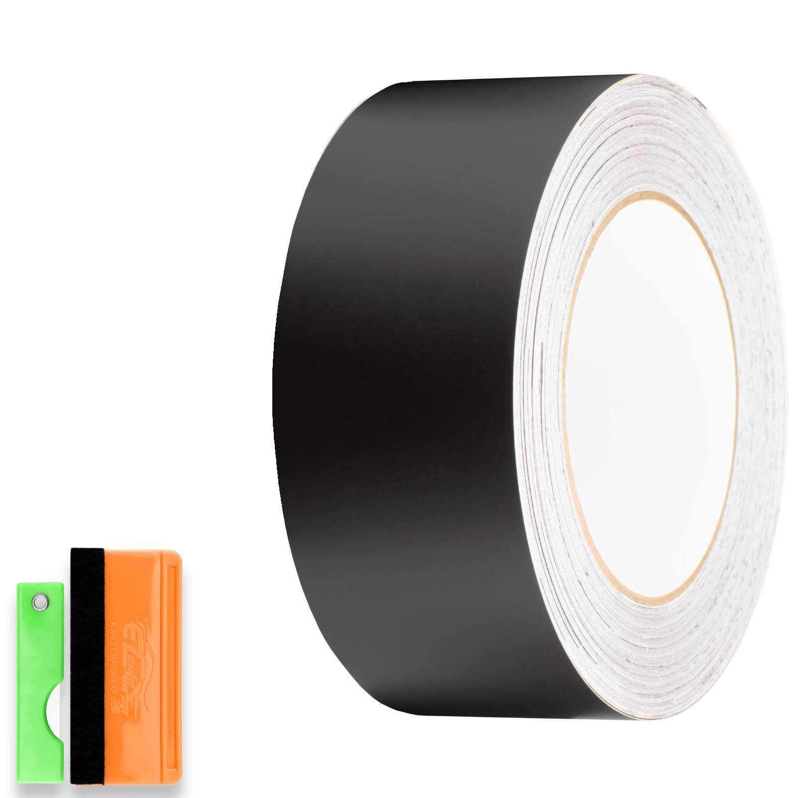 2 inches x 25 feet Matte Black Vinyl Wrap Kit for Black Out Chrome Remove Window Trim Door Trim with Tool Kit