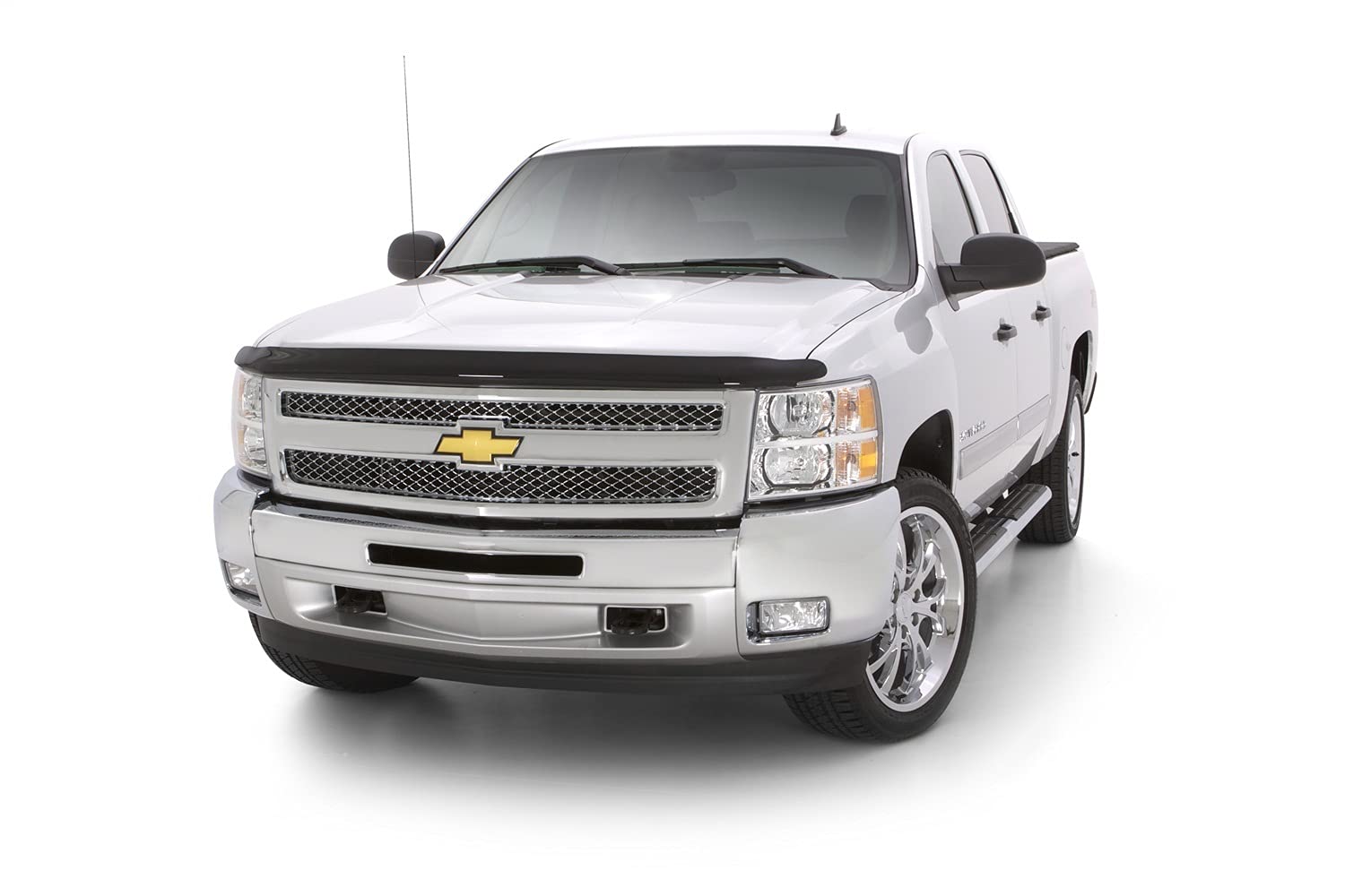 Auto Ventshade [Avs] Hoodflector / Hood Shield | Fits 2007 - 2013 Chevrolet Silverado 1500, 1 Pc. | Dark Smoke - 21136