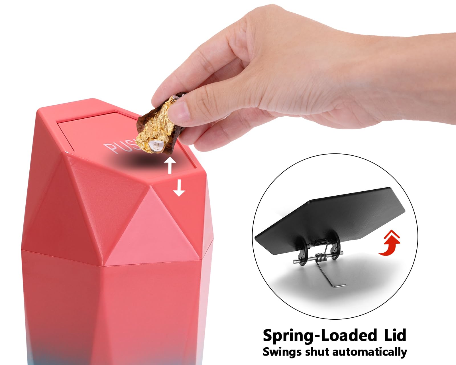 Ginsco Car Trash Can With Lid, 2 Pack Mini Car Cup Holder Trash Can, Car Garbage Can Car Accessories For Interior, Leakproof Sma