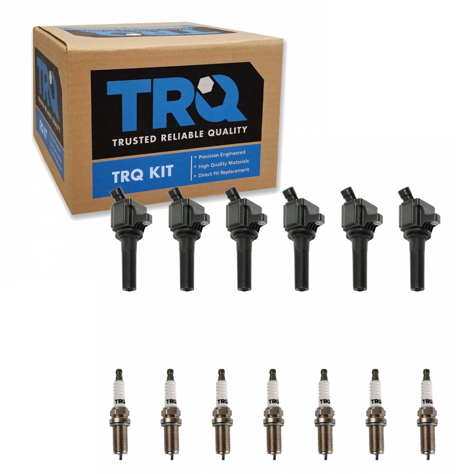Trq Ignition Kit Ignition Coil Spark Plugs Compatible With 2006-2007 Buick Rainier 2006-2009 Chevrolet Trailblazer 2006 Trailbla