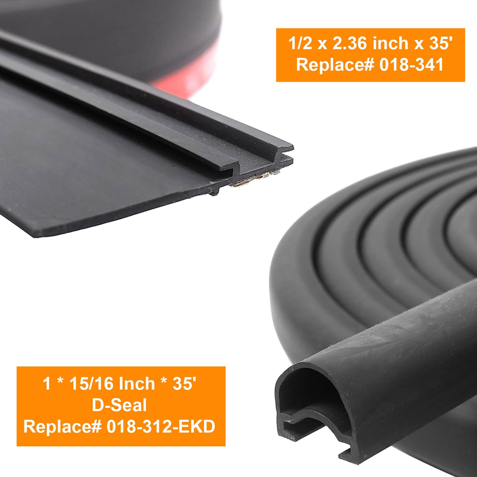 Rv Slide Out Seal Replace 018-341 018-312-Ekd D Seal 1 * 15/16 Inch * 35' Rv Slide Wiper Seal 1/2 X 2.75 Inch X 35' Combo Rubber Camper Seals
