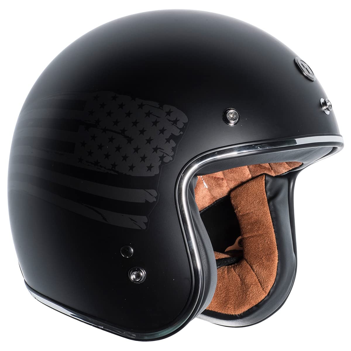 Torc T50 Route 66 3/4 Helmet With 'Black Flag' Graphic (Flat Black, X-Large)