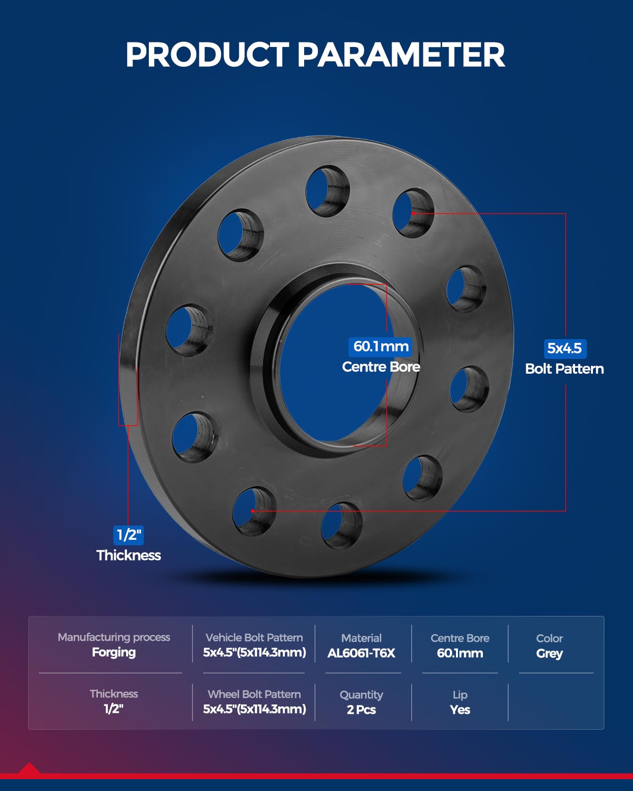 Kax 5X4.5 Wheel Spacers,0.5 Inch Hub Centric Wheel Spacers Fit For Rav4, Camry, Es350, Highlander, Sienna, Rx350, Es330, Rx330,