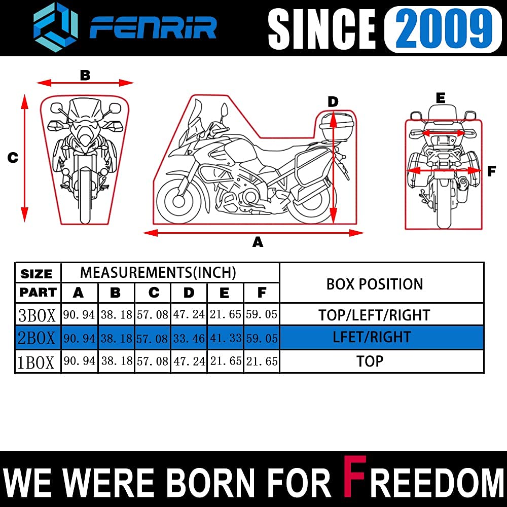 Fenrir 420D 90''Inch Motorcycle Cover Waterproof Outdoor Storage For Adventure R1250Gs R1300Gs Klr650 Versys Africa Twin Transal