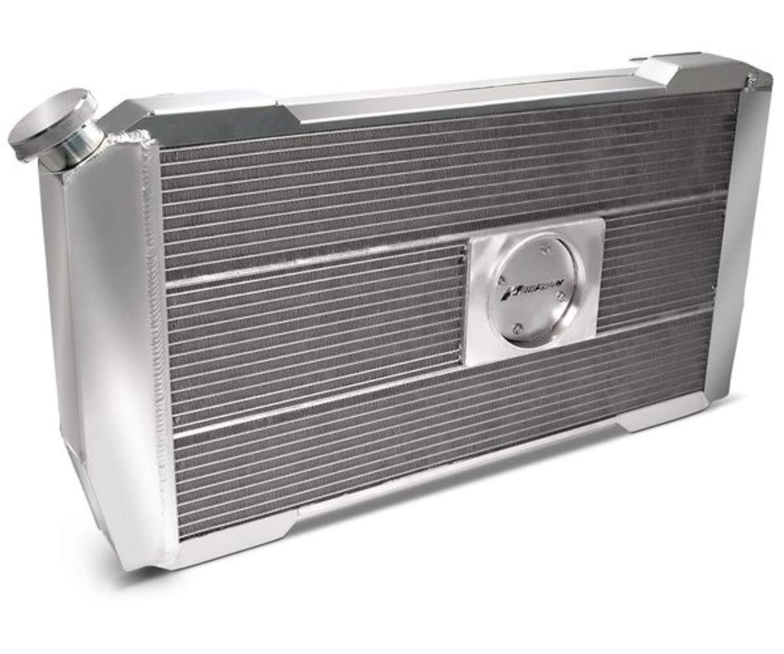 Pfm Radiator, Slim-Fit Direct Fit Series, 30-1/2 In W X 16-13/32 In H X 4 In D, Single Pass, Driver Side Inlet, Passenger Side Outlet, Aluminum, Natural, Automatic Transmission, Gm F-Body 1982-92