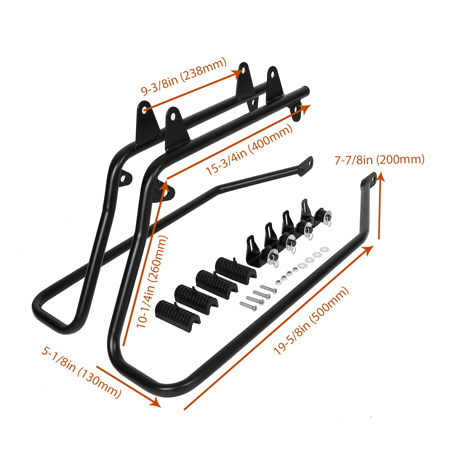 Kuafu Saddlebag Conversion Bracket, Saddle Bag Support Mounts Compatible With 1984-2013 Harley Davidson Heritage Softail
