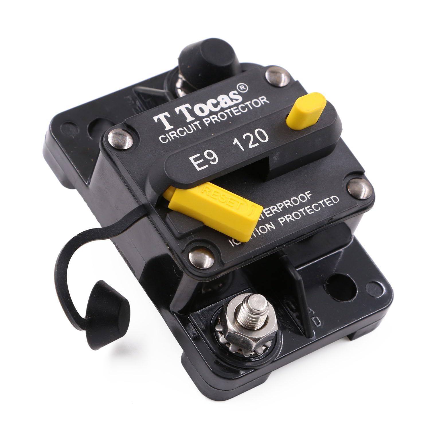 T Tocas 120 Amp Circuit Breaker with Manual Reset Switchable for Car Audio Boat Marine RV Yacht Truck Solar System, 12V - 48V DC