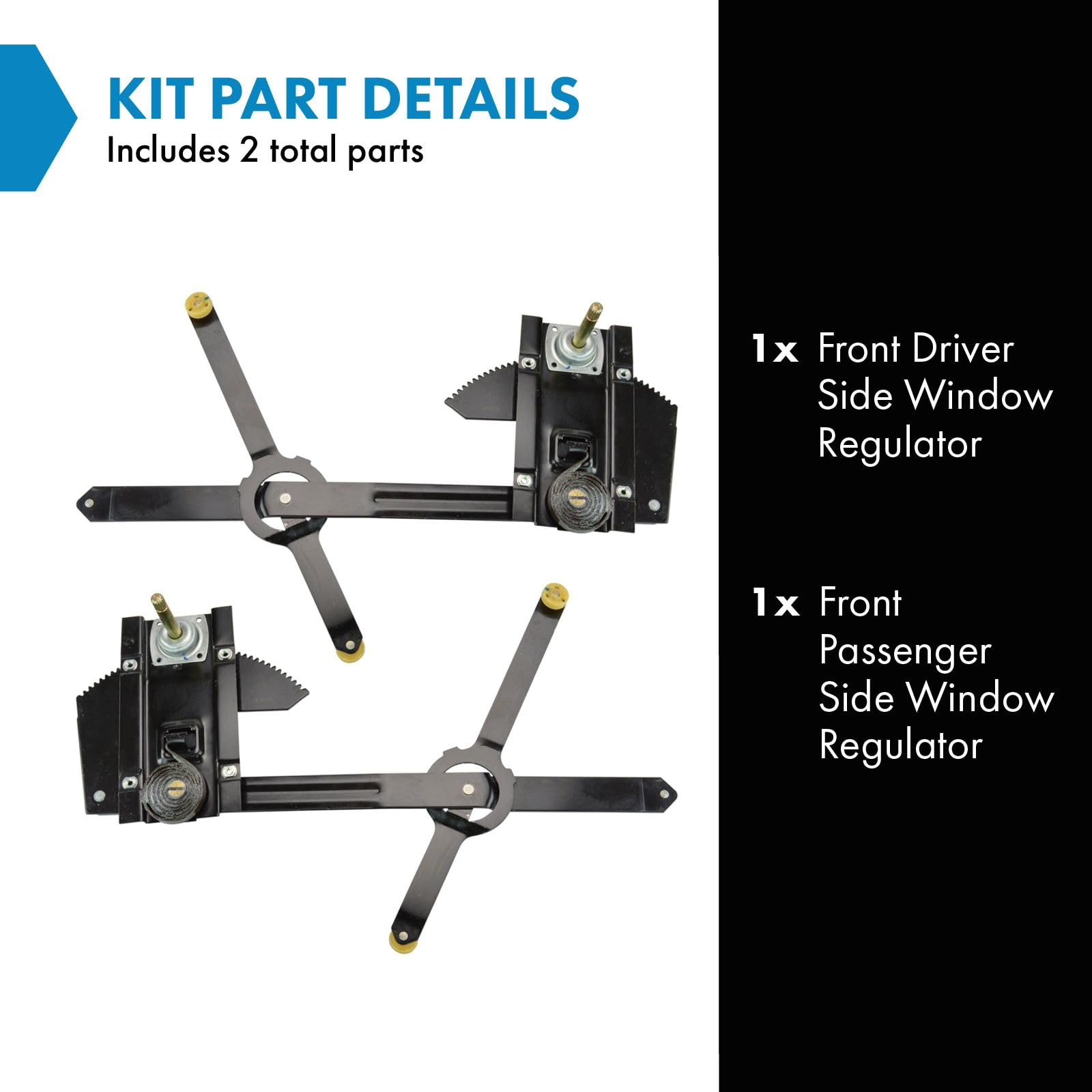 Trq Front Manual Window Regulator Set Compatible With 77-91 Chevrolet Gmc Gm1350101 Gm1351101