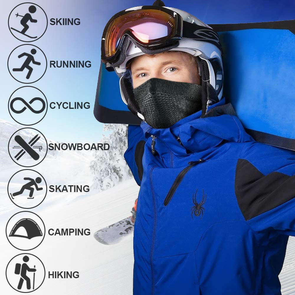 Wtactful Winter Neck Gaiter Neck Warmer Men Half Face Ski Mask Cover Shield For Cold Weather Windproof Tube Bandana Balaclava Fo