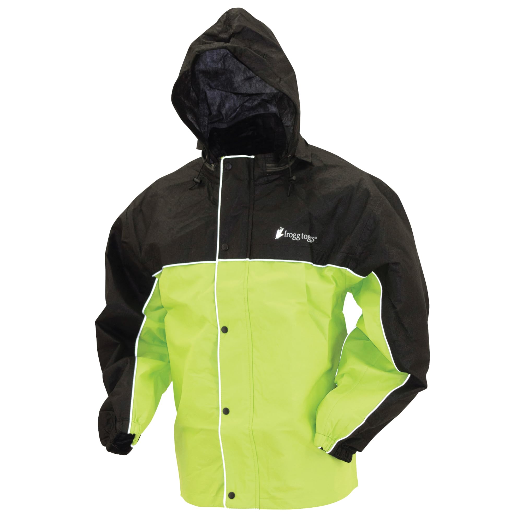 Frogg Toggs Road Toad Reflective Waterproof Rain Jacket, Hivis Green/Black, Large