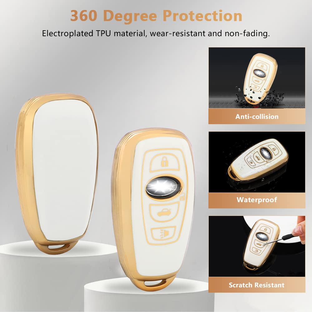 Pifoog For Subaru Key Fob Cover Outback Forest Ascent Impreza Wrx Brz Crosstrek Legacy 4 Buttons Keys Case Shell Bling Car Keych