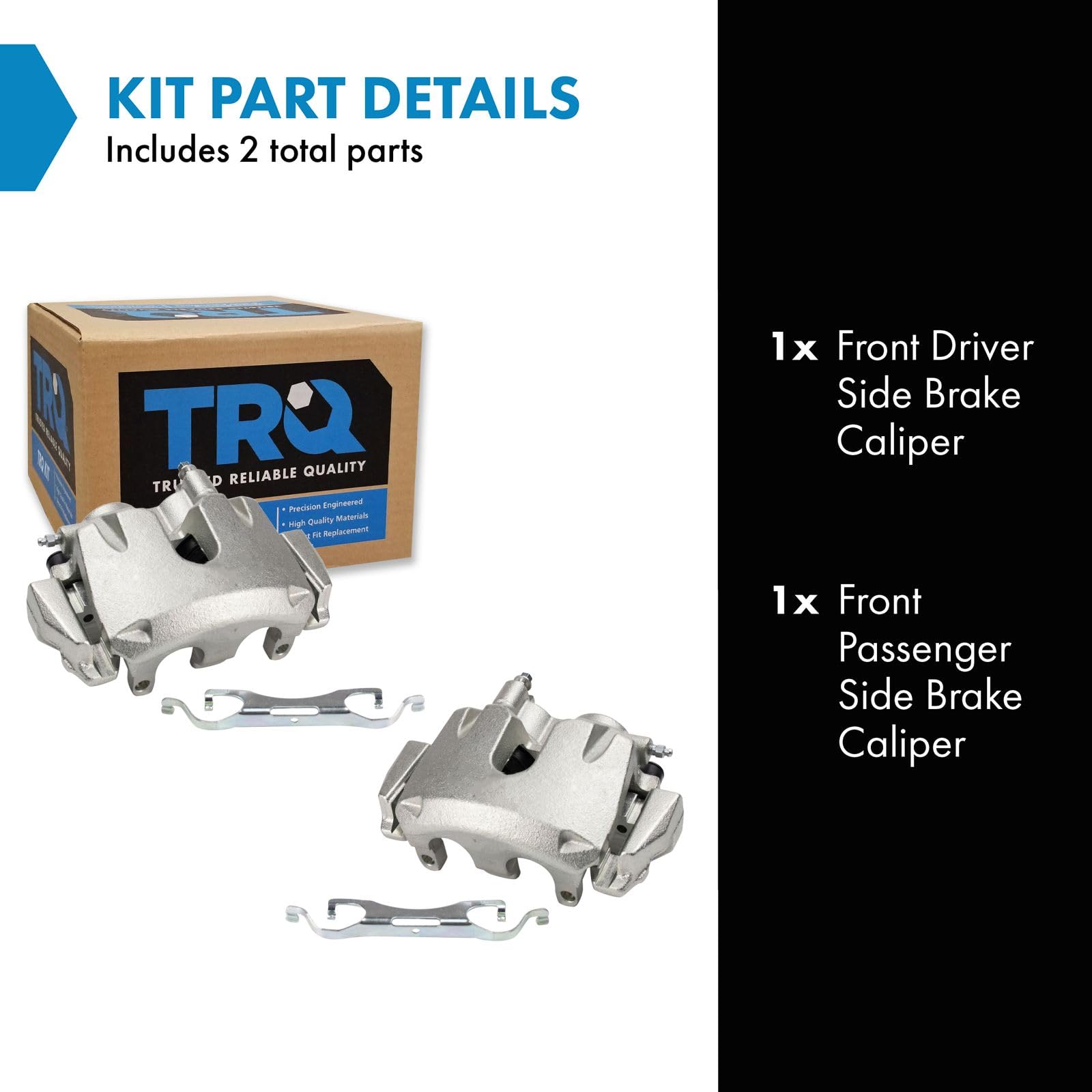 Trq Front Brake Caliper Set Compatible With 2011-2019 Dodge Durango Jeep Grand Cherokee