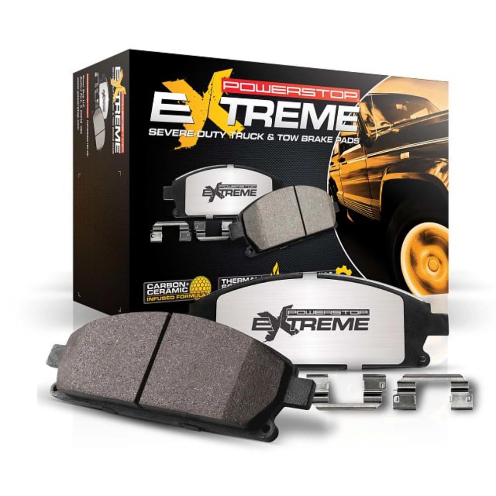 Power Stop Z36-1399 Front Z36 Truck And Tow Carbon-Fiber Ceramic Brake Pads For 2009 2010 2011 2012 2013 2014 2015 2016 2017 201