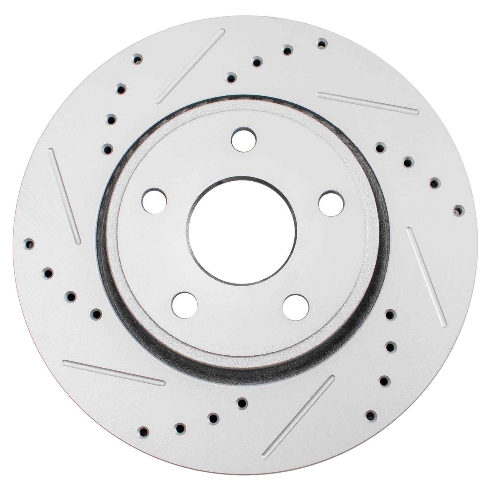 Trq Front Performance Brake Rotors Set Premium G-Coated Cross Drilled & Slotted Compatible With 2011-2020 Dodge Durango Jeep Gra