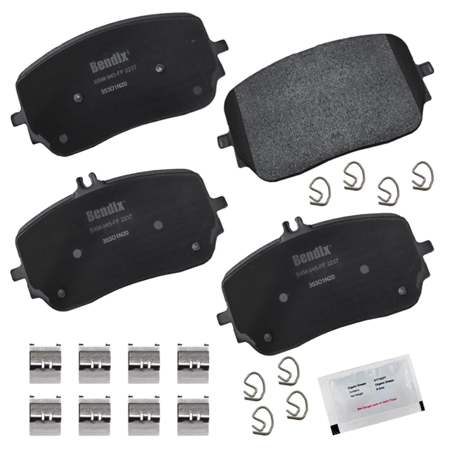 Bendix Priority1 Cfm2237 Semi-Metallic Front Brake Pads For Mercedes-Benz Gle53 Amg 2023-2021, Gle450 2023-2020, Gle580 2021-202