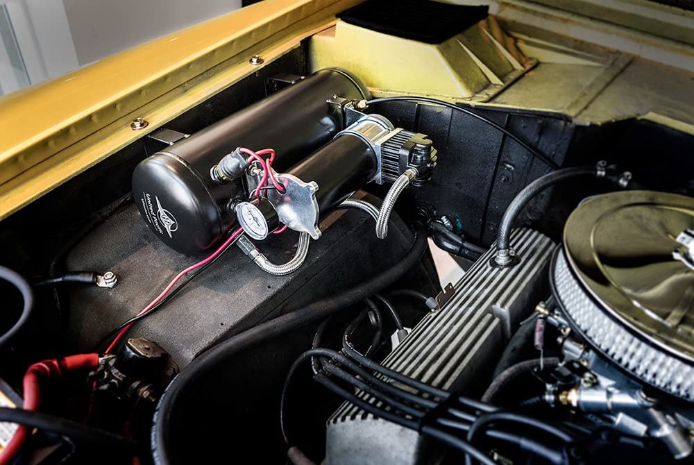 United Pacific 46154 - Air Horn Compressor Kit - 'Competition Series' Heavy Duty 12V 140 Psi Air Compressor And Tank Kit