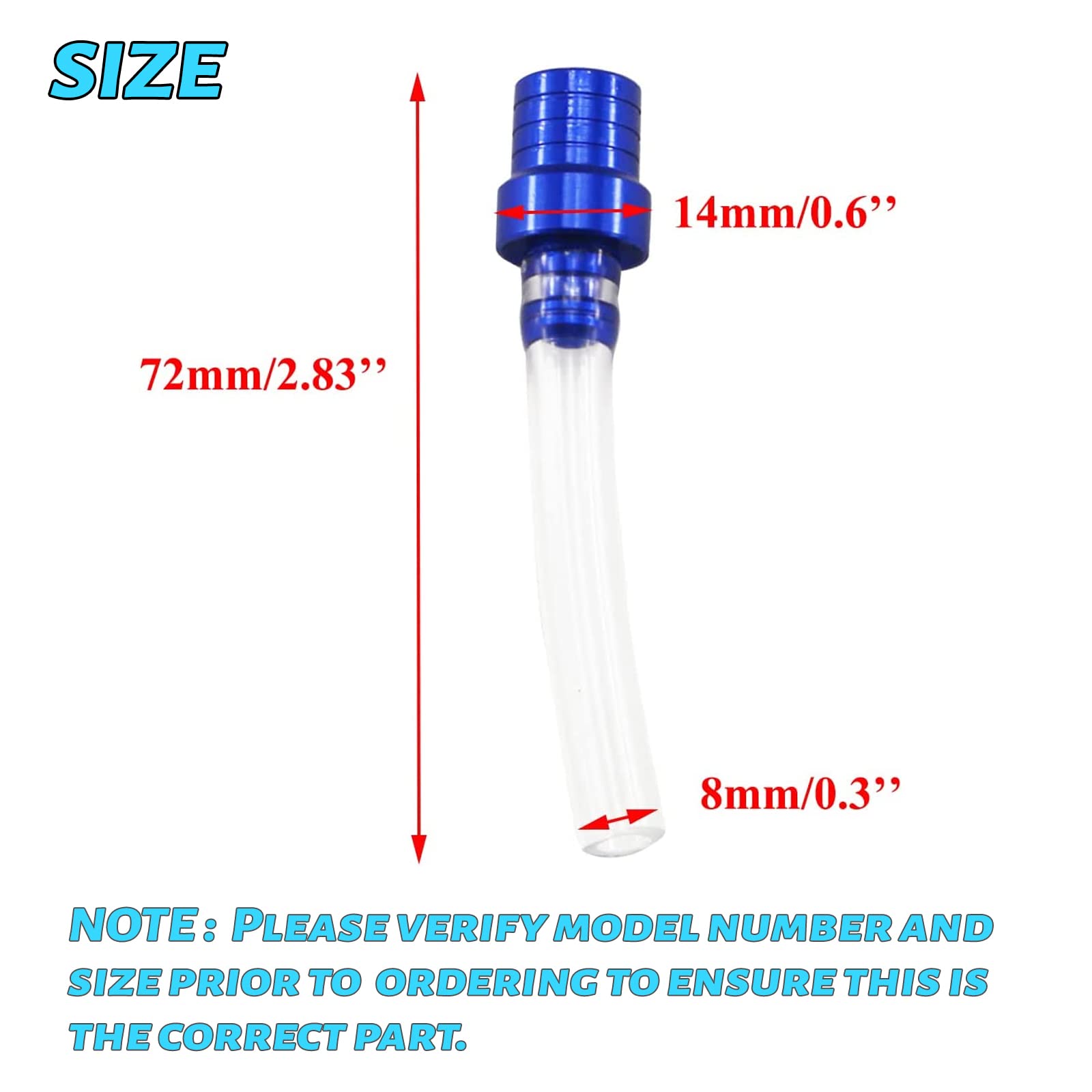 Joyyangfang 2Pcs Motorcycle Gas Cap Gas Tank Fuel Cap Vent Two-Way Breather Hose Tube Tank Valve Vent Universal Tube Hose Breath