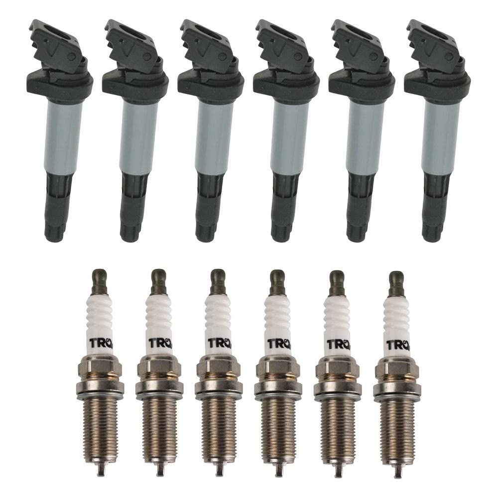Trq Ignition Kit Ignition Coil Spark Plugs Compatible With 2003-2006 Bmw 325Ci 2003-2005 325I 325Xi 330Ci 330I 330Xi 525I 530I 2