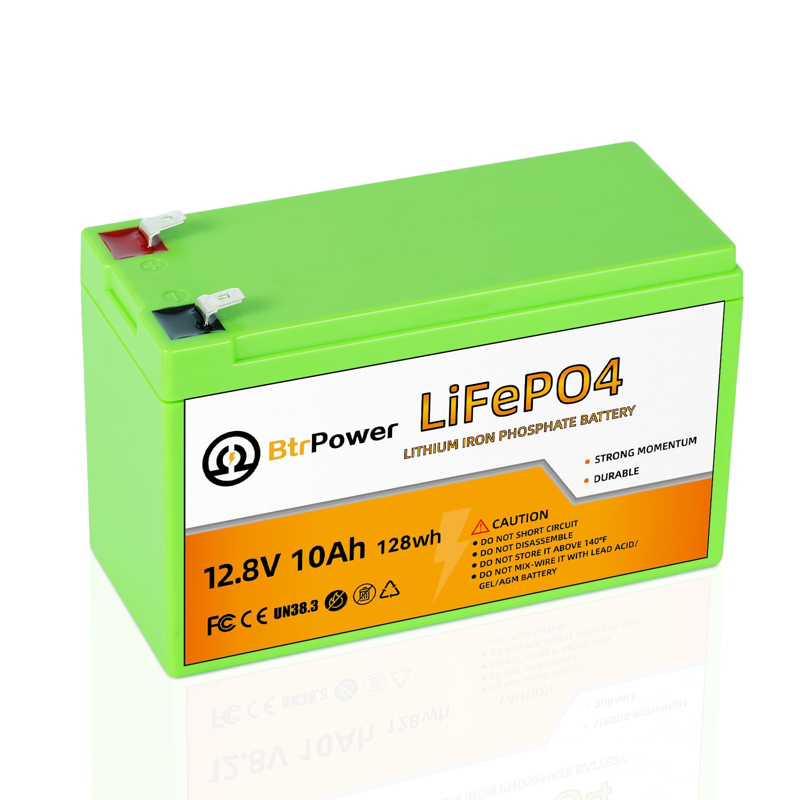 Btrpower 12V 10Ah Lifepo4 Battery,3000+ Deep Cycles Lithium Batteries,Built-In 10A Bms,Perfect For Cyberpower Ups,Fishfinder,Lig