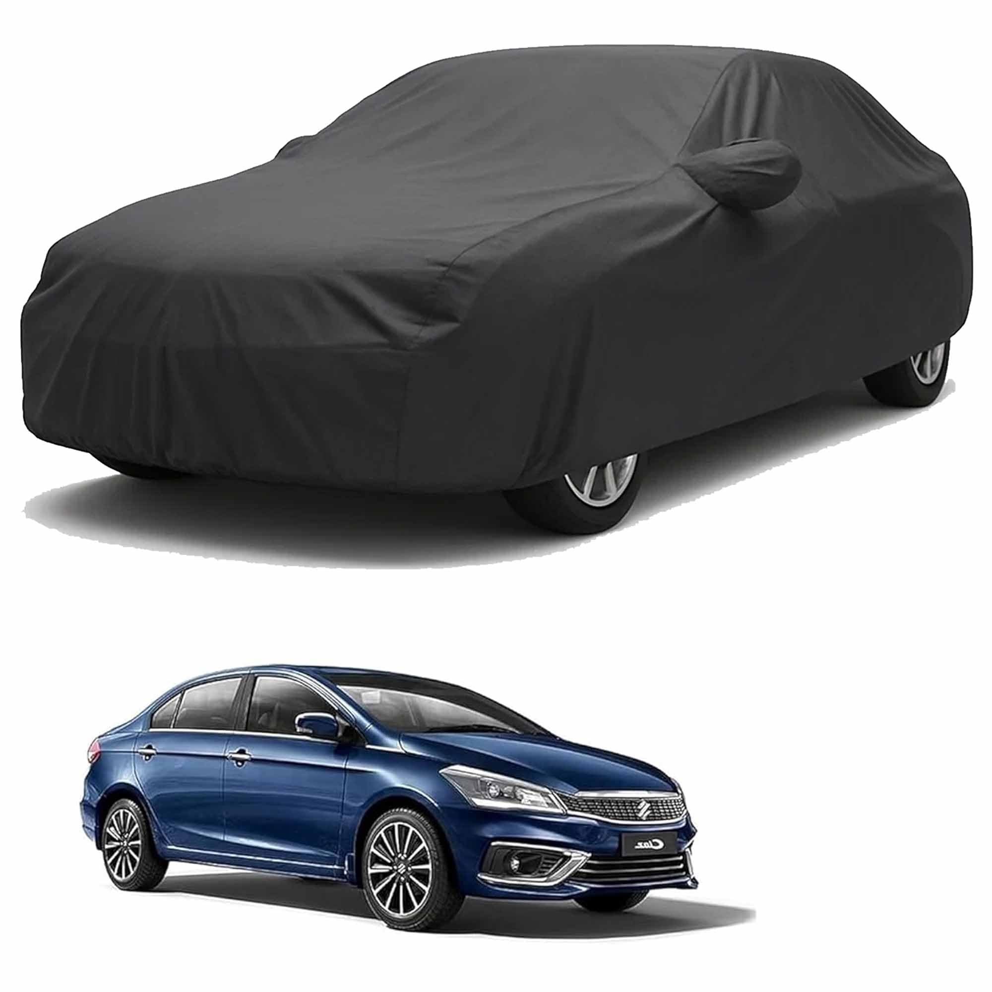 Sulfar 100% Water Resistant Car Body Cover Compatible with Mirror for Maruti Suzuki Ciaz (Triple Stitched, Full Bottom Elastic,