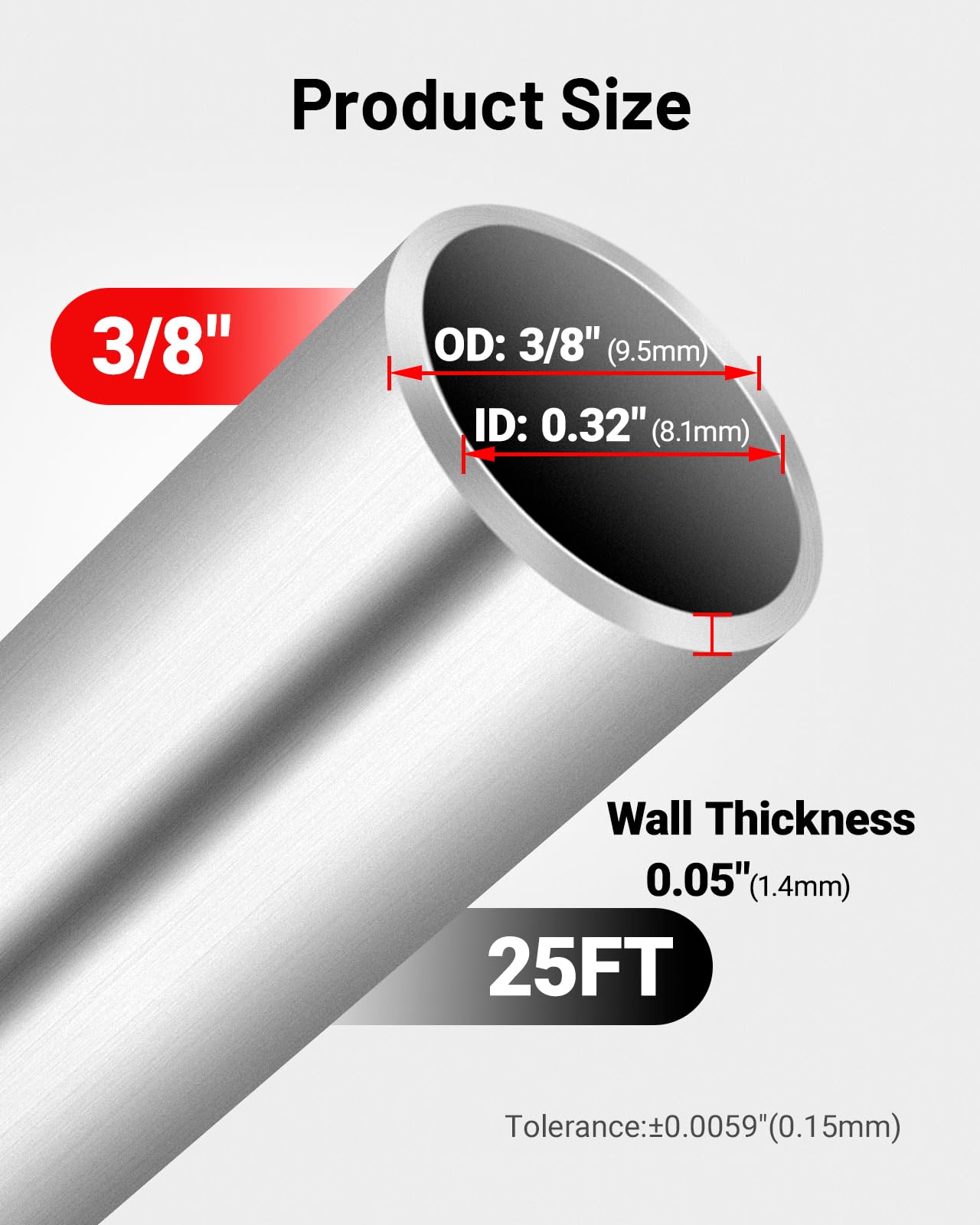 EVIL ENERGY 3/8'' OD Aluminum Fuel Line Hard Line Kit 25FT, 1060 Grade Aluminum Tubing Coiled