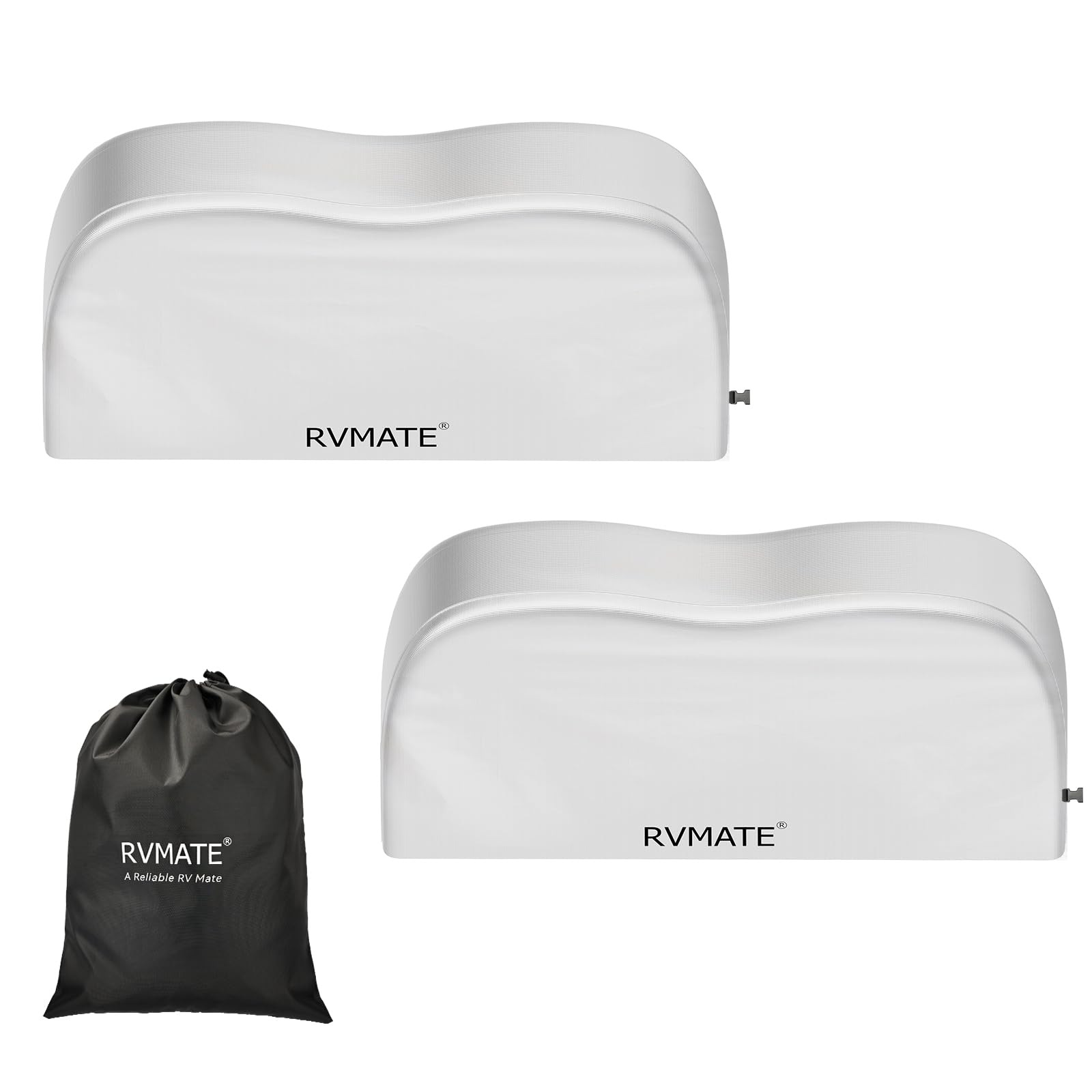 RVMATE RV Tire Covers, Dual Axle Wheel Cover (2 Pack) Fits 30''-33'' Diameter Tires, Waterproof Anti-UV 420D Oxford Silver Dual 
