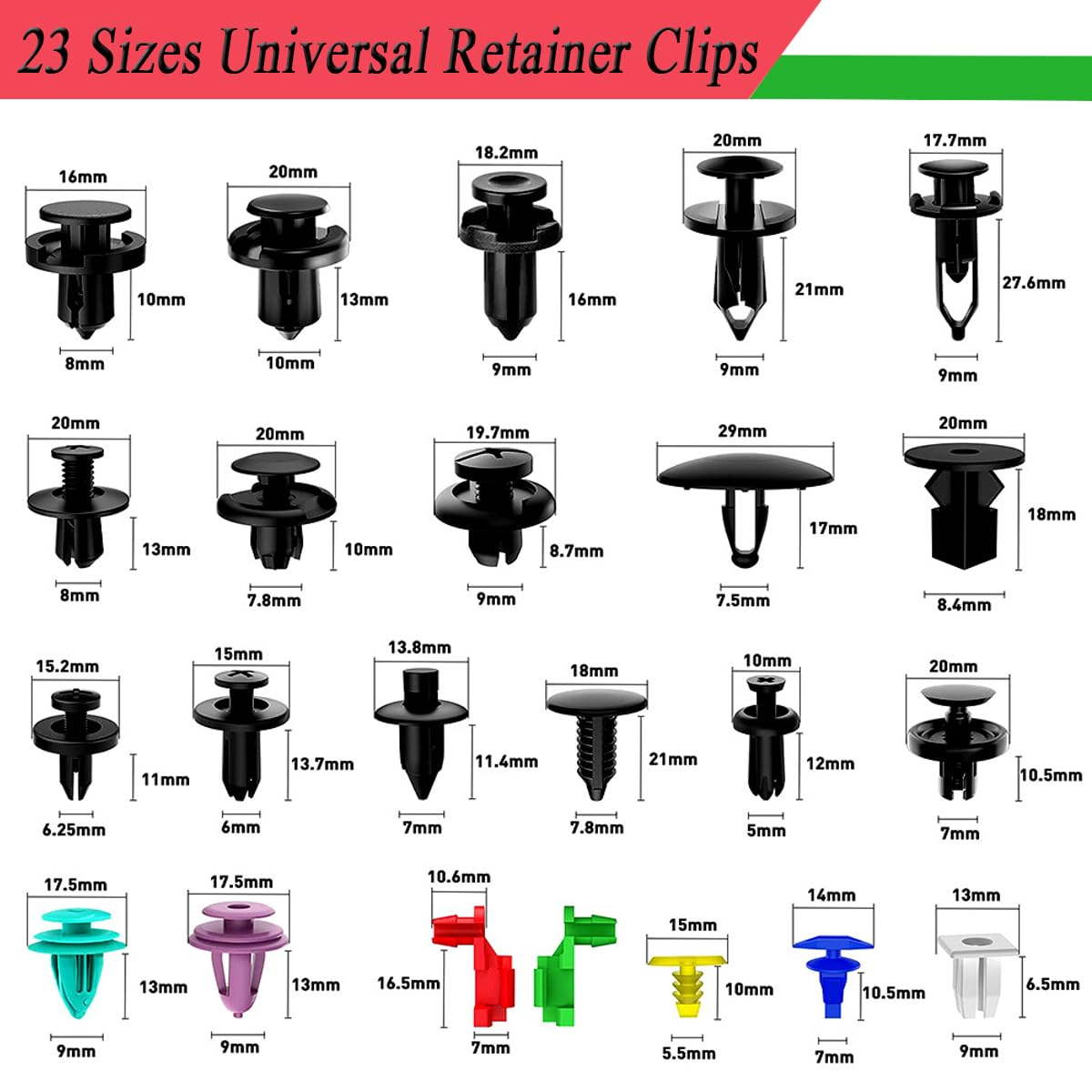 725Pcs Car Push Retainer Clips & Automotive Tools, Car Retainer Clips, Auto Trim Removal Tool Kit & Auto Fasteners Kit, Universa