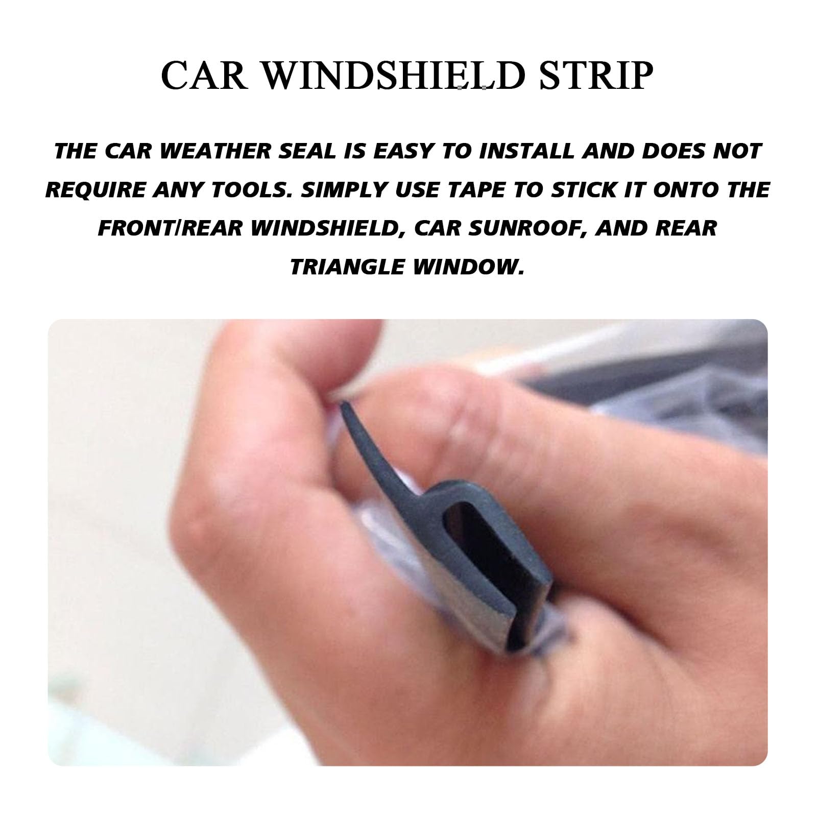 PVOTAWP 1.7M/ 5.6Ft Windshield Cowl Rubber Seal Strip, Front Rear Windshield Panel Black Molding Trim Strips, Car Weather Windsh