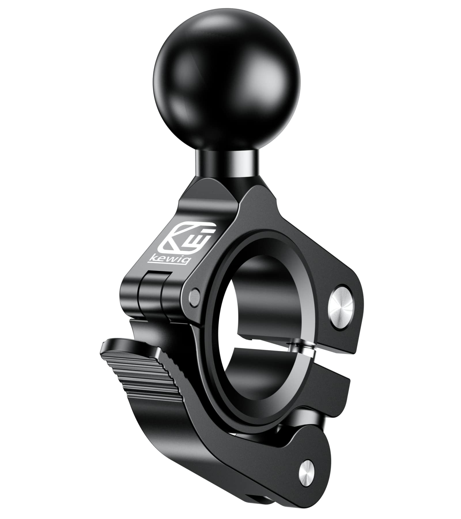 Brcovan Handlebar Clamp Mount With 1'' Tpu Ball Compatible With Ram Mounts Double Socket Arm Fit Rail 0.5'' 0.87'' 1'' 1.26'' To