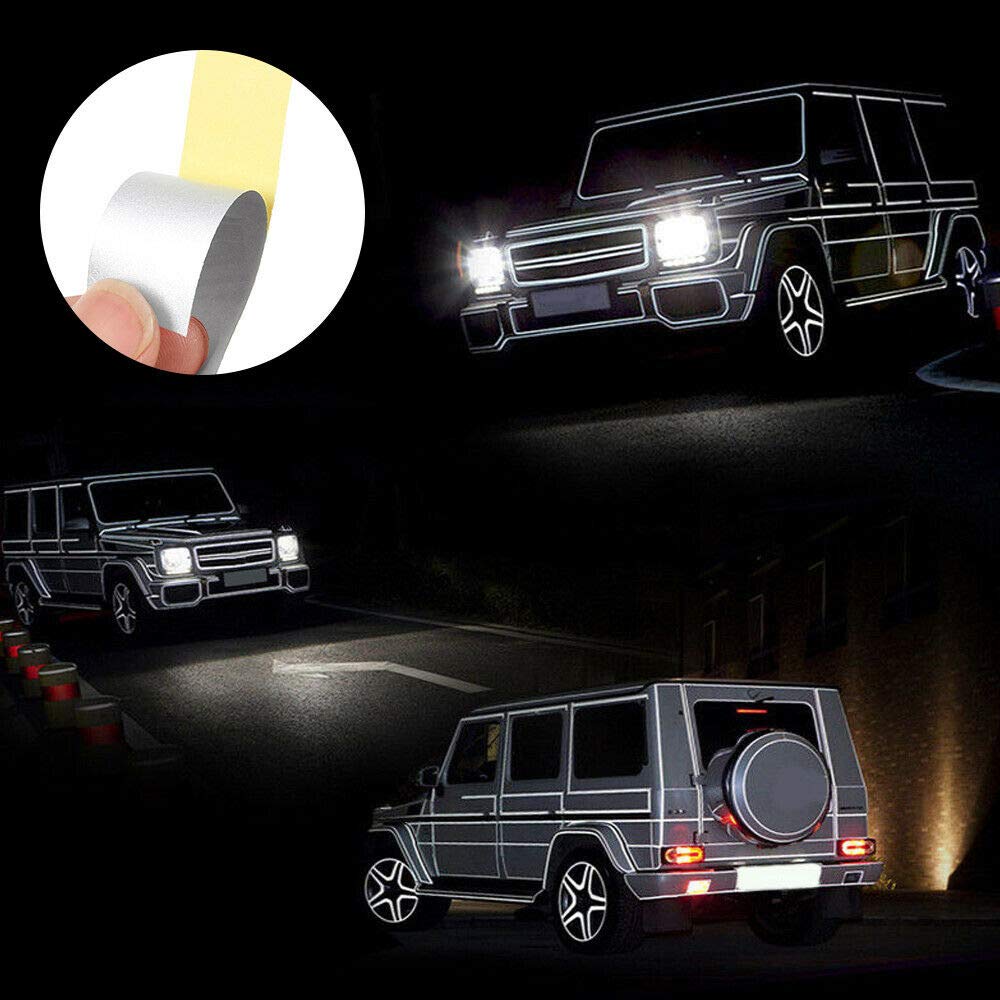 MACHSWON Car Motorcycle Reflective Night Stripes Sticker Self Adhesive Waterproof Strip Car-Styling Night Magic Reflective Tape