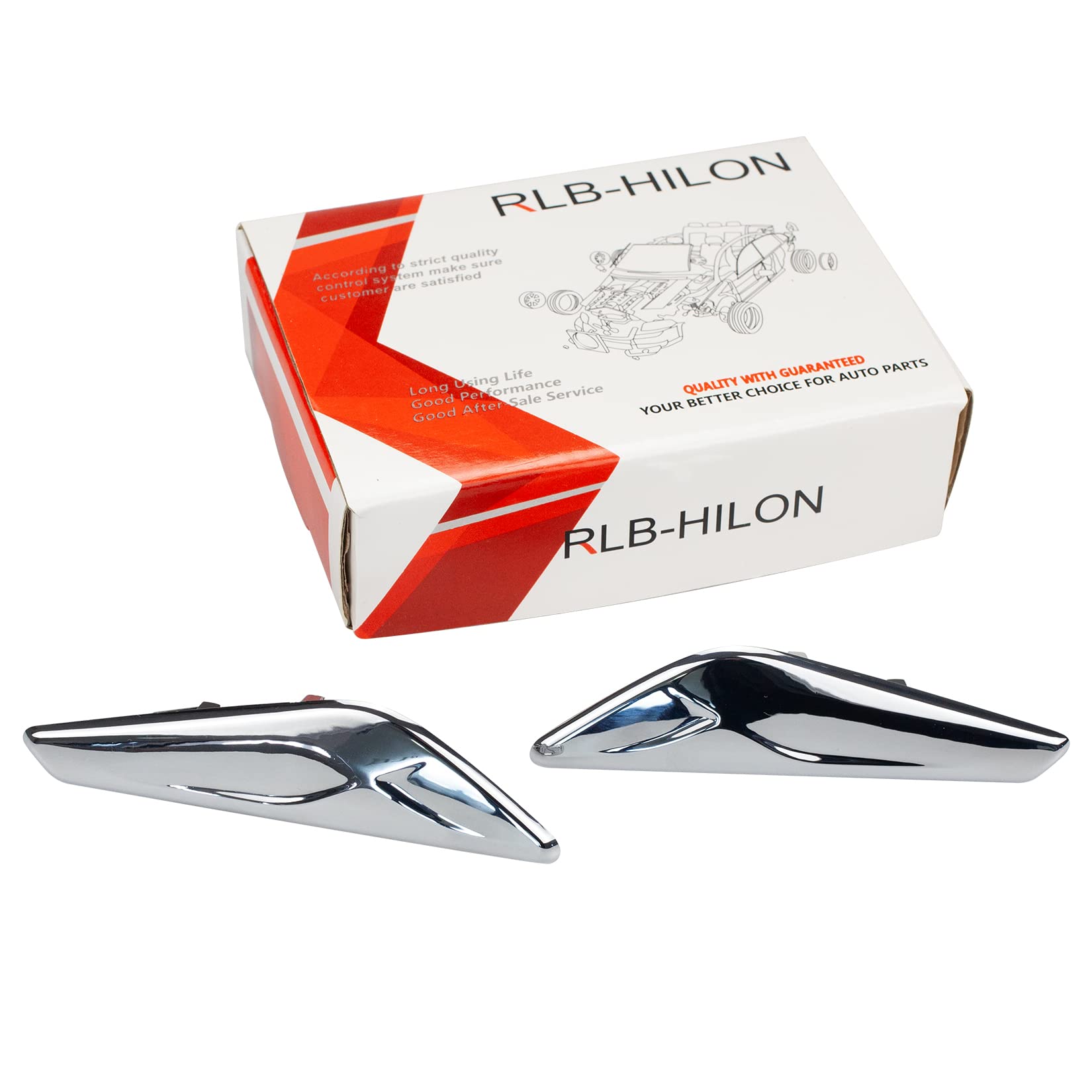 Rlb-Hilon 1 Pair Front Fender Chrome Finisher Compatible With Bmw X3 F25 X4 F26 2013 To 2017 Year Replaces# 51117338569 51117338