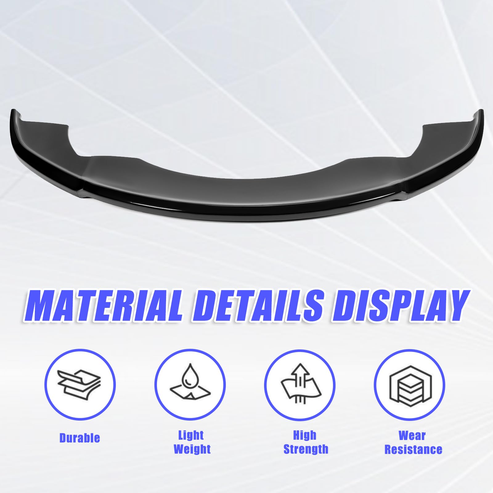 KUAFU 3Pcs Front Bumper Lip Splitter Compatible with 2016-2020 Tesla Model X Under Chin Spoiler Air Dam Body Kit Black