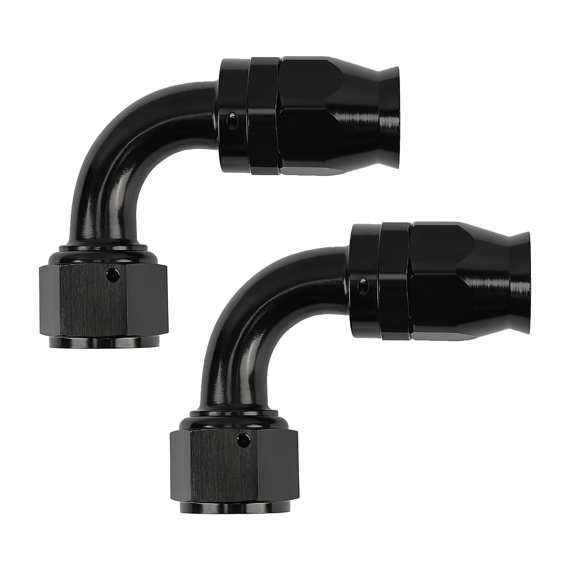 Evil Energy 12An Ptfe Hose End Fitting 90 Degree Black For Ptfe Hose Only 2Pcs