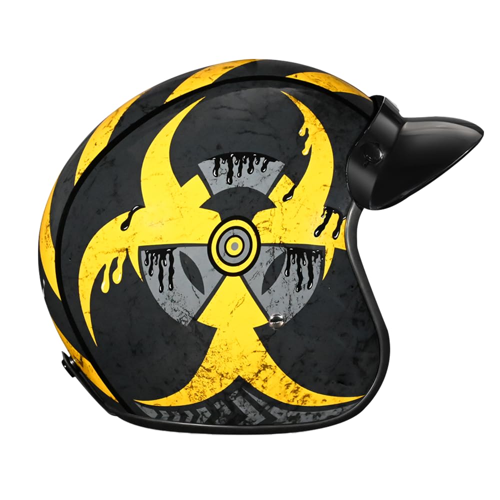 Daytona Helmets 3/4 Shell Open Face Motorcycle Helmet - DOT Approved, Lightweight & Comfortable, Vintage Design for Scooter, Cru