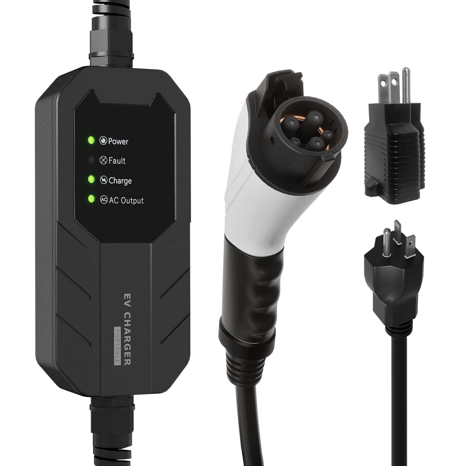 Megear Skysword ? Level 1-2 Ev Charger, 100-240V 16A 25Ft Portable Evse, Nema 6-20 Plug With Nema 5-15 Adapter Electric Vehicle