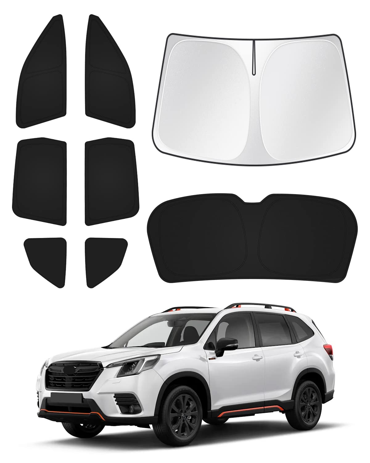 Canvcle Sunshades For 2019-2024 Subaru Forester Accessories Windshield Sun Shade Side Rear Window Shade Cover Sun Visor Shield P